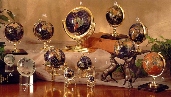 Jere Wright Global - Jeweler Quality Gemstone Globes - Desk Globes