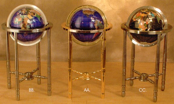 Jere Wright Global - Jeweler Quality Gemstone Globes - Floor Globes