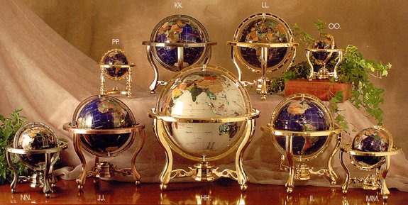 Jere Wright Global - Jeweler Quality Gemstone Globes - Metropolitan Globes