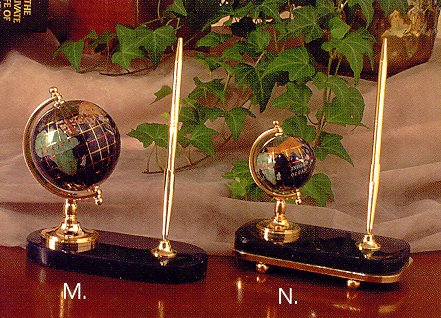 Jere Wright Global - Jeweler Quality Gemstone Globes - Pen Set Globes