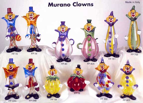 Murano Art Glass Clowns
